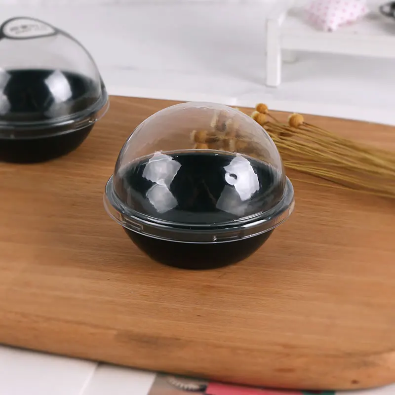 

50pcs High quality round creative small plastic cups baking package dessert cake decoration packaging cups with transparent lids