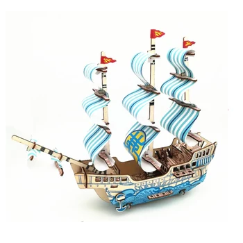

DIY Model toys 3D Wooden Puzzle Dream number ship Wooden Kits Puzzle Game Assembling Toys Gift for Kids Adult P59