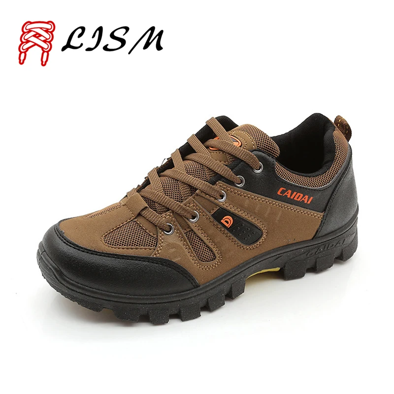 Baratos Zapatos de alpinismo para hombre al aire libre zapatos de senderismo impermeables antideslizantes resistentes al desgaste escalada zapatos de montaña casuales zapatos de fondo sólido