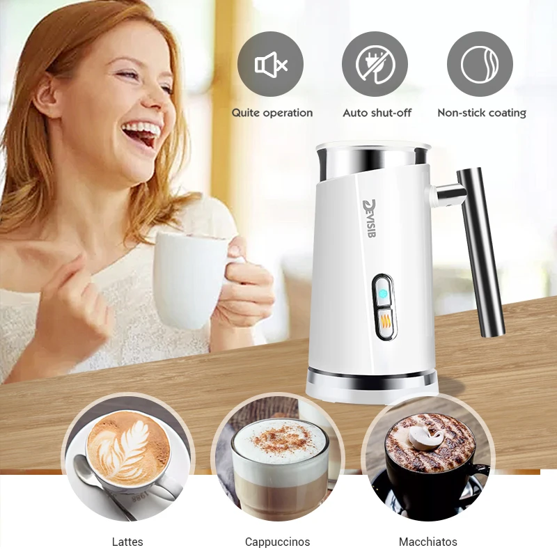 HadinEEon Milk Frother,500ml Electric Milk Steamer, Automatic Hot or Cold  Milk Frother Warmer,Foam Maker, Milk Heater for Coffee,Latte,Cappuccinos or