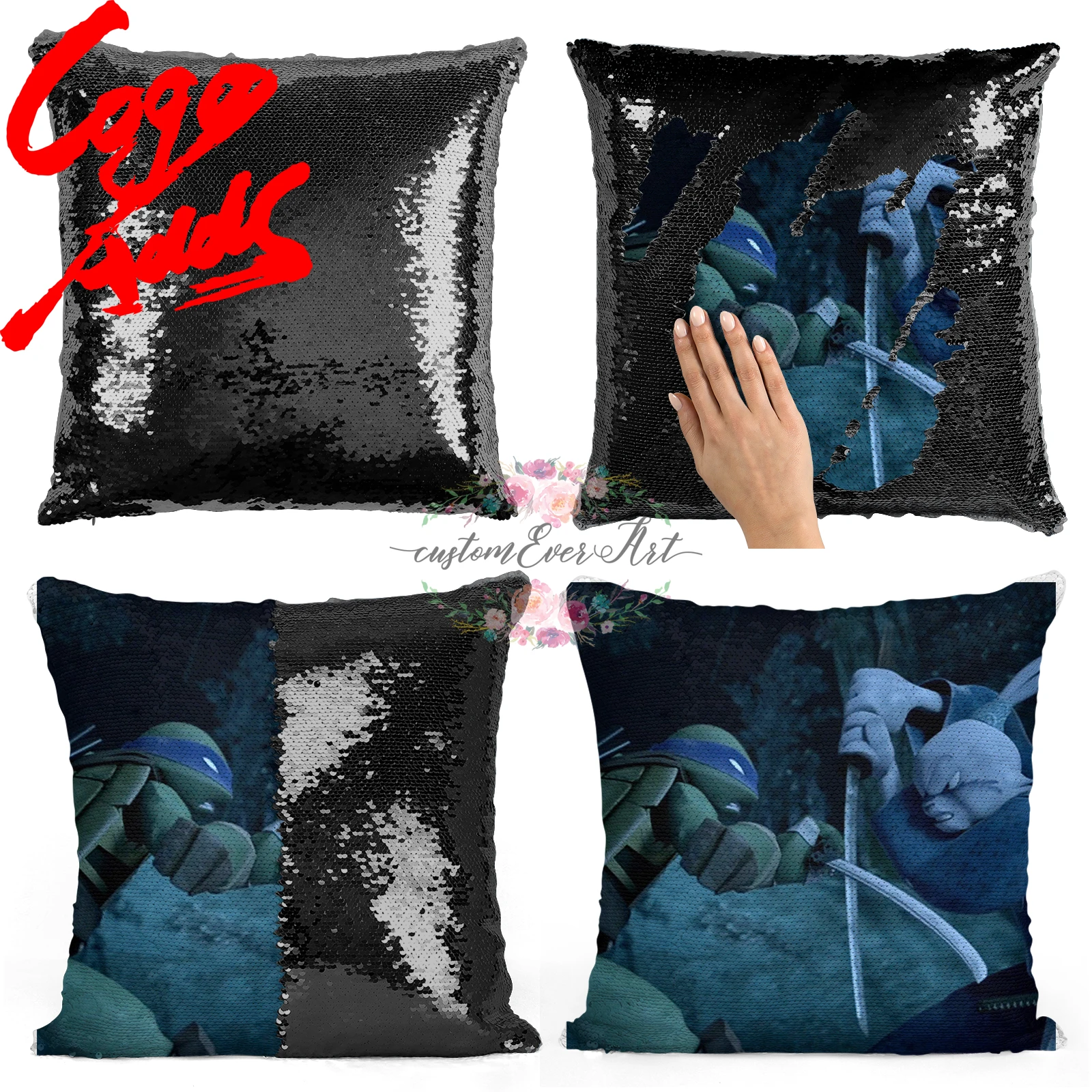 

Miyamoto Usagi sequin pillow | sequin Pillowcase | Two color pillow | gift for her | gift for him | pillow | magic pillow