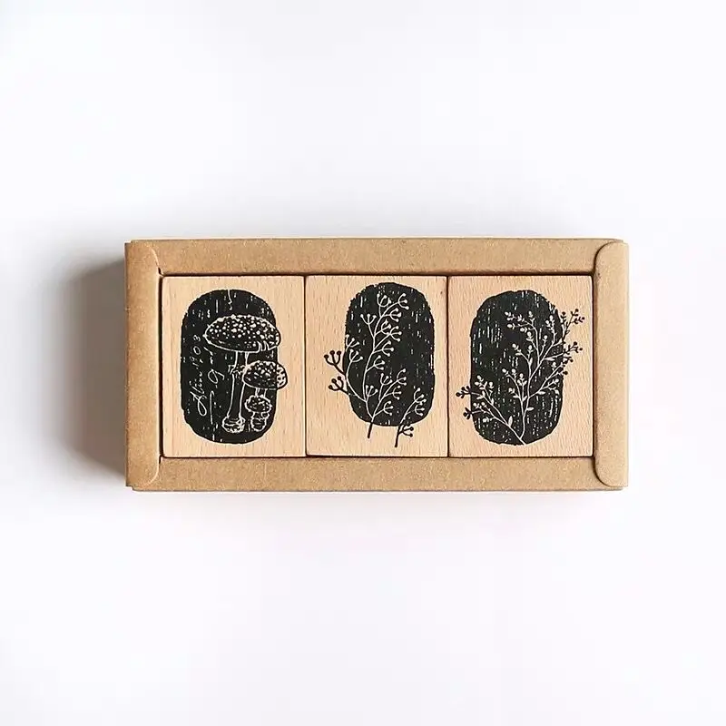 B XINAHER 3 шт./набор, винтажный завод, серия, штамп, сделай сам, деревянные и резиновые штампы для скрапбукинга, канцелярские товары, скрапбукинг, стандартный штамп - Цвет: B