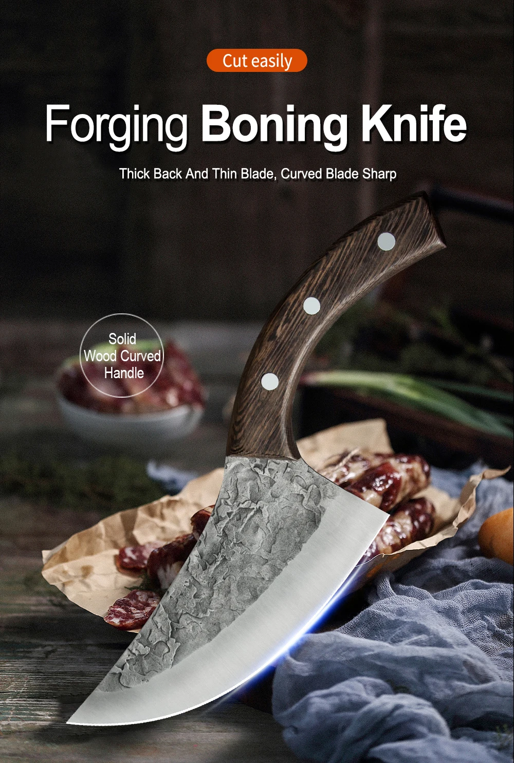 5cr156寸龙泉锤纹后锻打剔骨刀详情 (1)