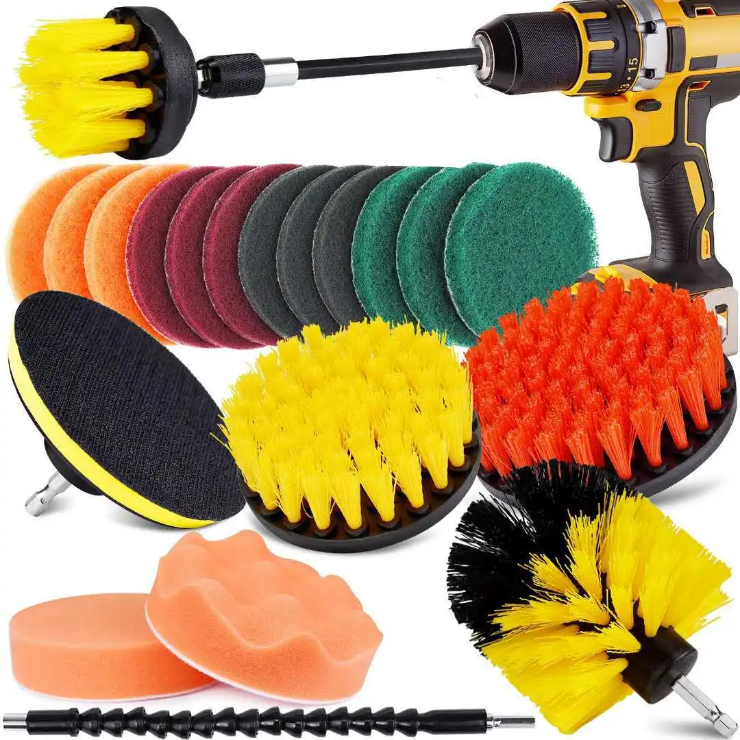 Drill Brush Attachment Set Power Scrubber Brushes For Car Polisher