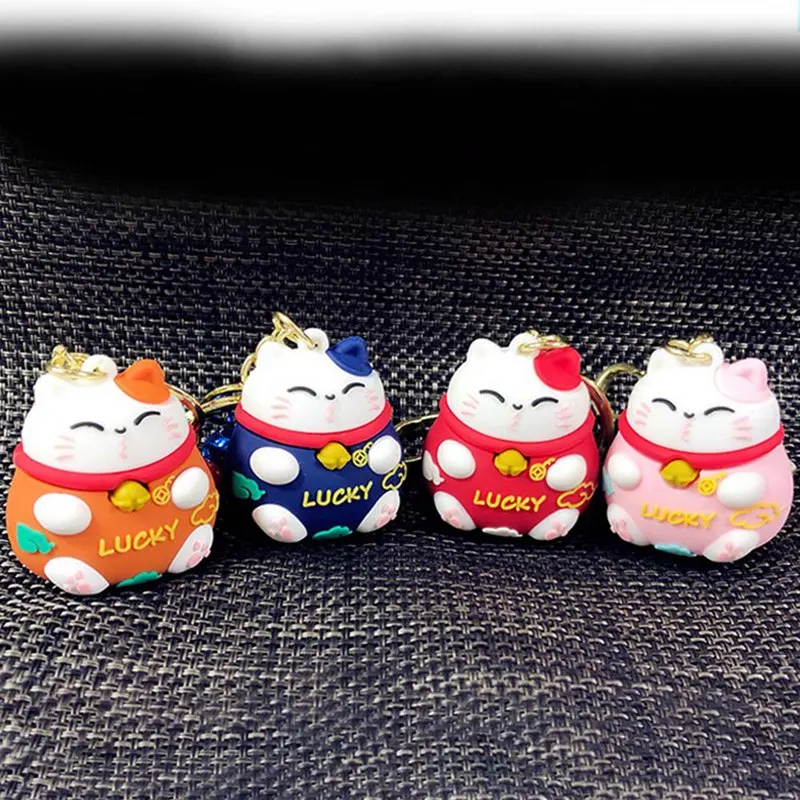 Милый металлический брелок с изображением из мультфильма Lucky Cat, креативный автомобильный рюкзак, Ювелирная подвеска