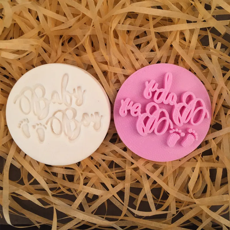 Dear baby boy girl beautiful cookie seal mold baking cake tool | Дом и сад