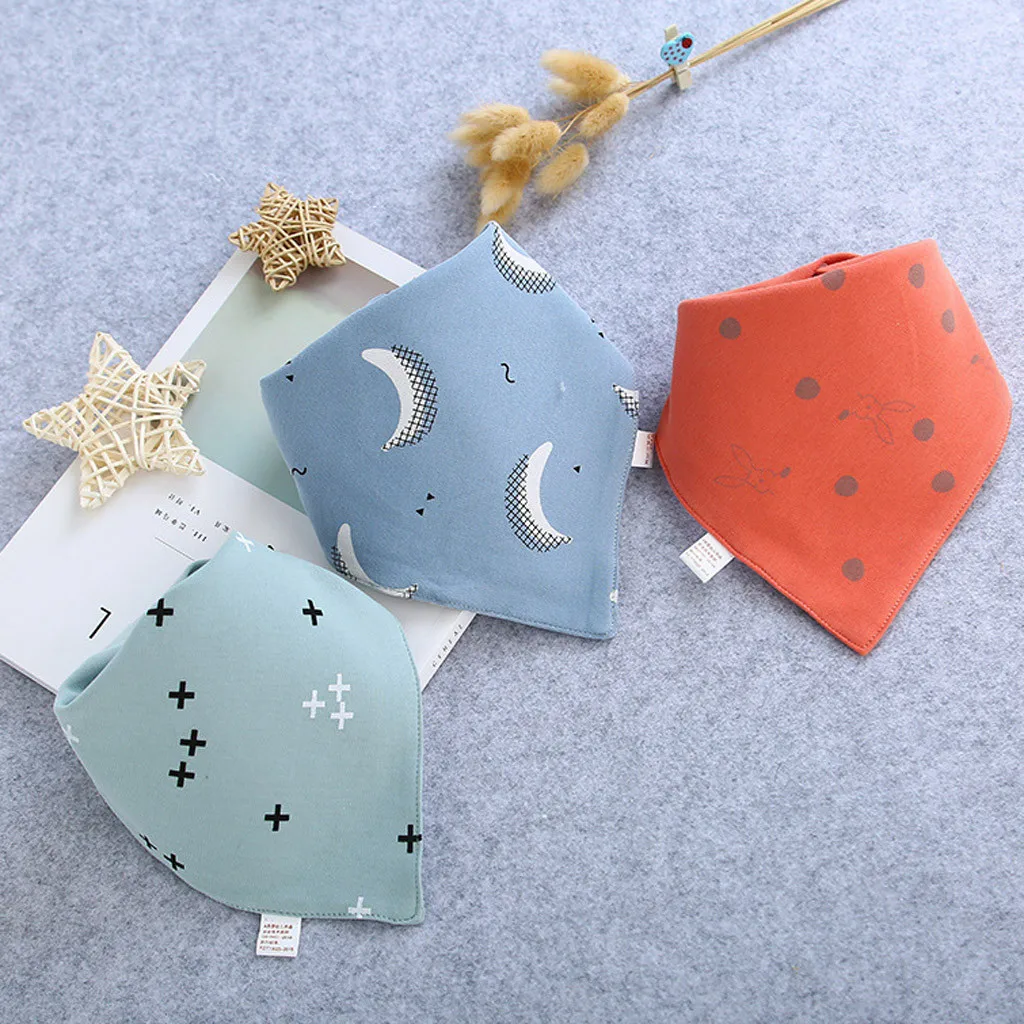 Baby saliva towel bib Baby Bibs Saliva Towel Baby Boys Girls Feeding   bib newborn cotton triangle scarf 3 pencil bears