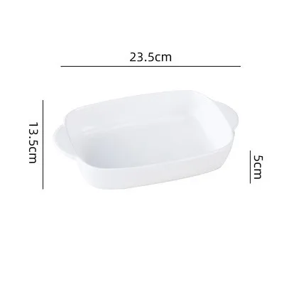 1/3Pcs קרמיקה מלבני Binaural גבינת ריזוטו צלחת אפיית צלחת מיקרוגל מערבי מזון קערת תנור אפוי אורז כלי שולחן