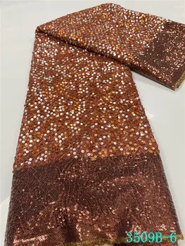 

XIYA African Sequins Lace Fabric 2020 High Quality Lace Embroidery French Lace Fabric Nigerian Lace Fabrics Sewing QF3509B-6
