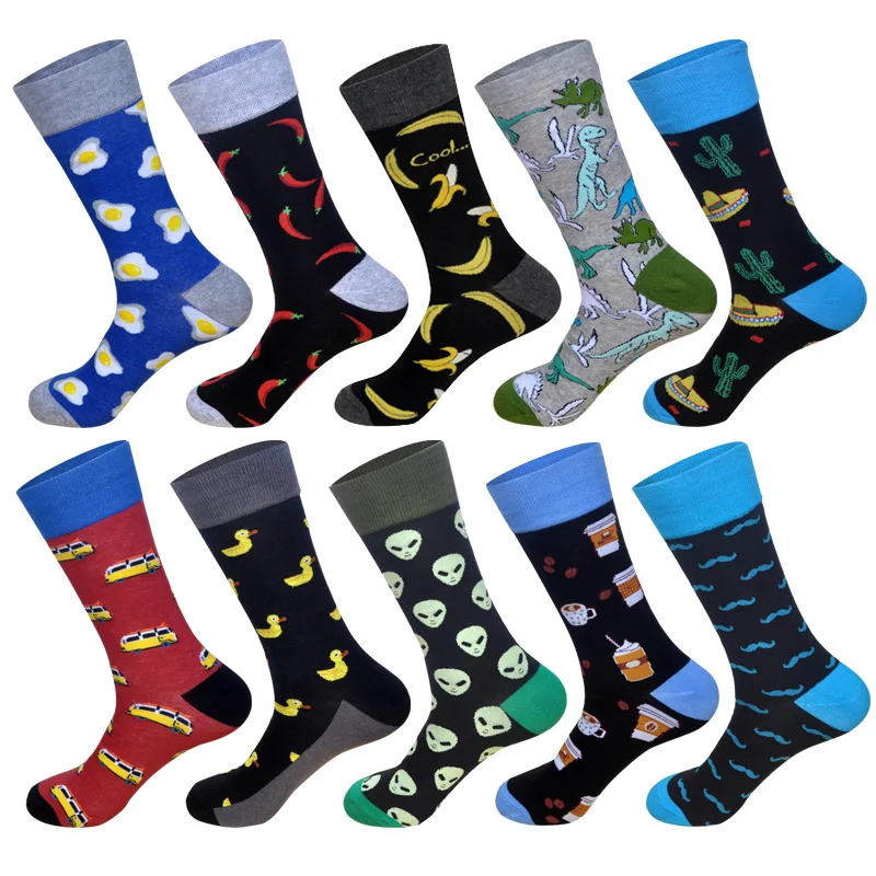 10 пар/лот, Harajuku носки, мужские носки, британский стиль, хип-хоп, 33 варианта и комбинация, теплые хлопковые носки - Цвет: Lot 31