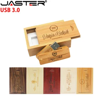 

JASTER USB 3.0 natural wooden usb + packing box USB flash drive wood pendrive 4G 8GB 16GB 32GB u disk photography wedding gifts
