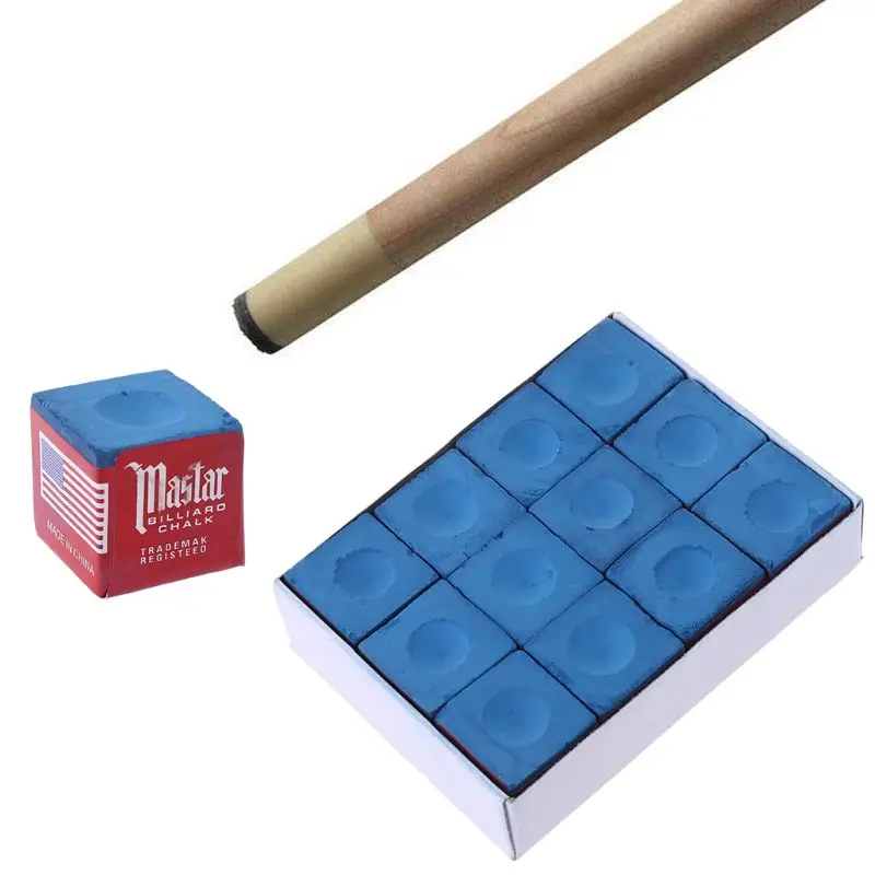 MagiDeal 4 Pieces Smooth Snooker Pool Cue Tip Chalk Billiard Accessory Blue 