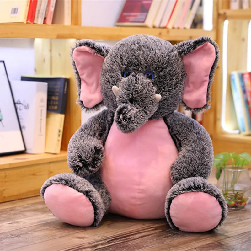 elephant Милая Сидящая улыбка обезьяна Счастливый Слон кукла высокого качества длинный плюшевый розовый игрушечный слон с наполнением детеныш обезьяны подарок для детей - Цвет: elephant