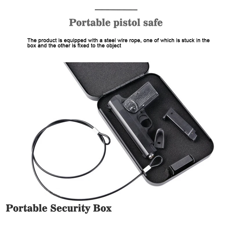 Pistol Safe, Car Security Box para Armazenamento de Valores Dinheiro e Jóias