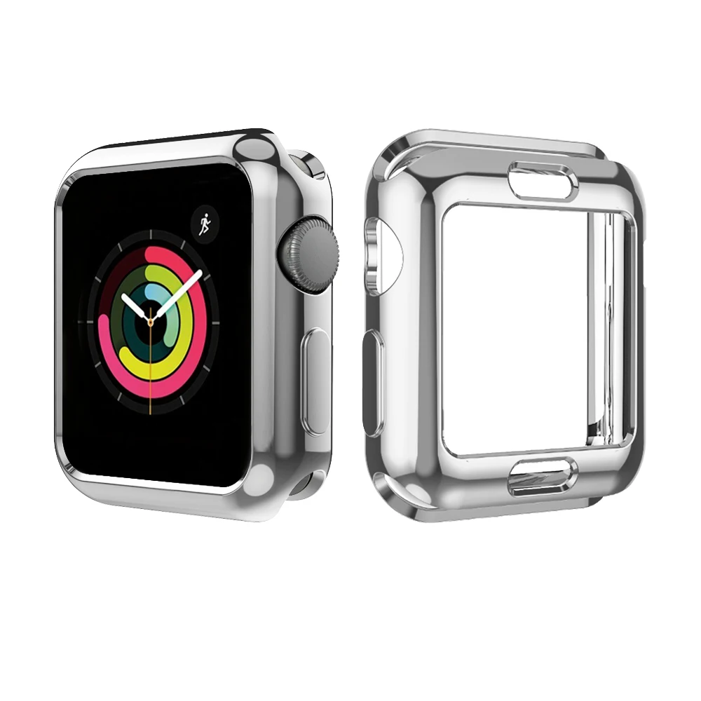 Чехол для Apple Watch case 42 мм 38 мм Мягкая Силиконовая защита для экрана чехол для iwatch series 3 2 1 все вокруг ультратонкий csae