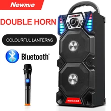 Newmine A1 открытый светодиодный светильник Bluetooth динамик беспроводная Поддержка TF карта FM микрофон квадратные вечерние тяга KTV портативный сабвуфер