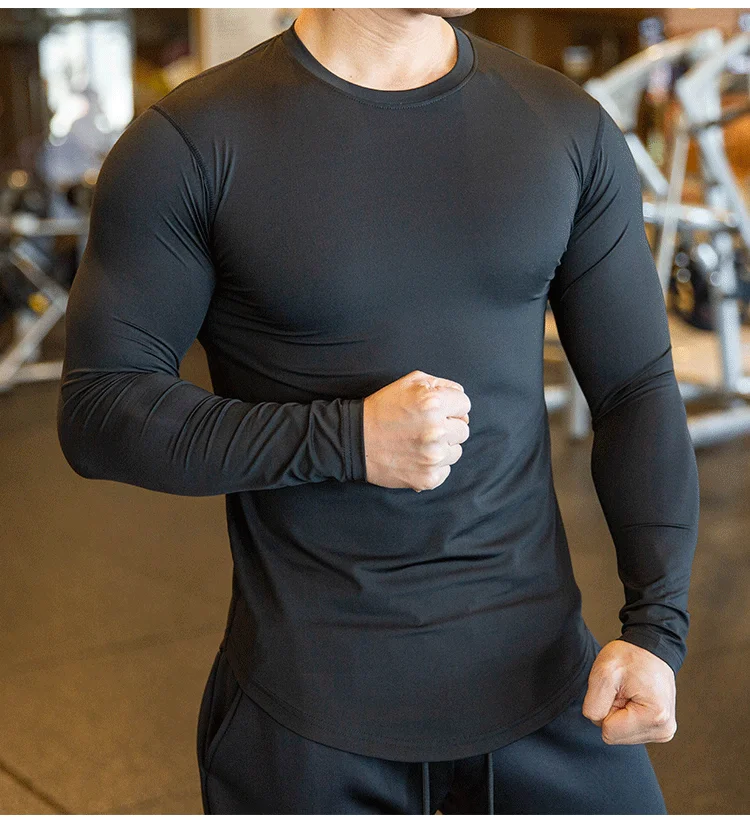 Long Sleeve Quick Dry Men's Sports & Workout T Shirt - Men's Fitness ...