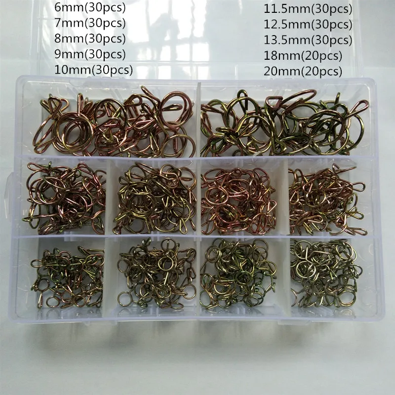 280pcs Hose Clamp High Quality Zinc Plated Spring Clips Gear Hose Fuel