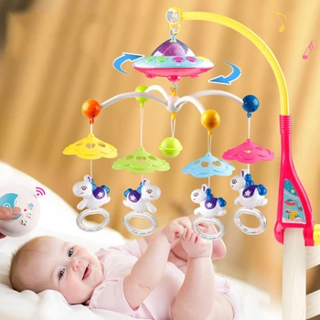 

Music And Sky Stars Projection Baby Rattle Crib Mobility Baby Toys For 0-12 Months Crib Mobile Bed Bell Educational Toys