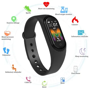 

2020 New Style M5 Color Screen Smart Bracelet Heart Rate Blood Pressure Music Smart Reminder Photo Sports Bracelet