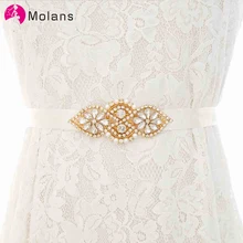 Ремни невесты ручной работы, золотые бриллианты, изысканные кулоны для свадебного платья, ювелирные изделия с цветочной аппликацией, атласный пояс