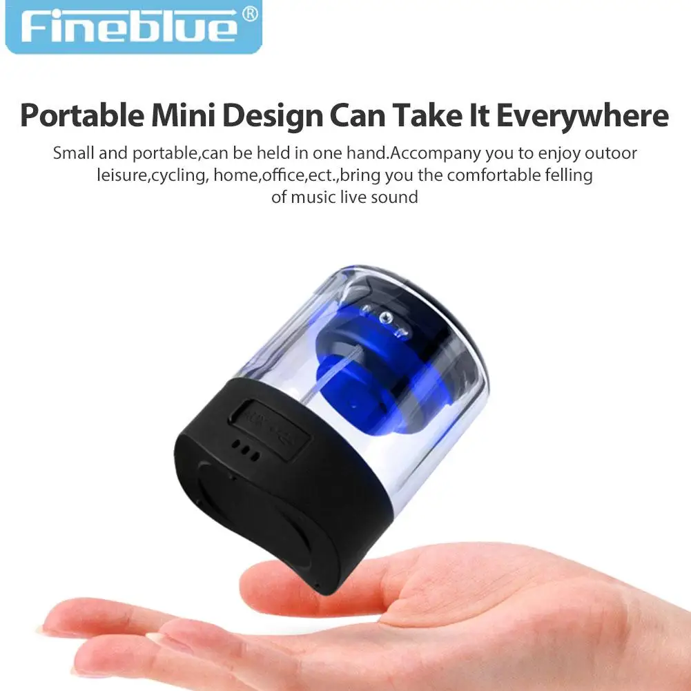 New TWS Mini Wireless Bluetooth Speaker 4 Colors LED Breathing Light Mega Bass Stereo Interconnection Speaker for Fineblue MK22