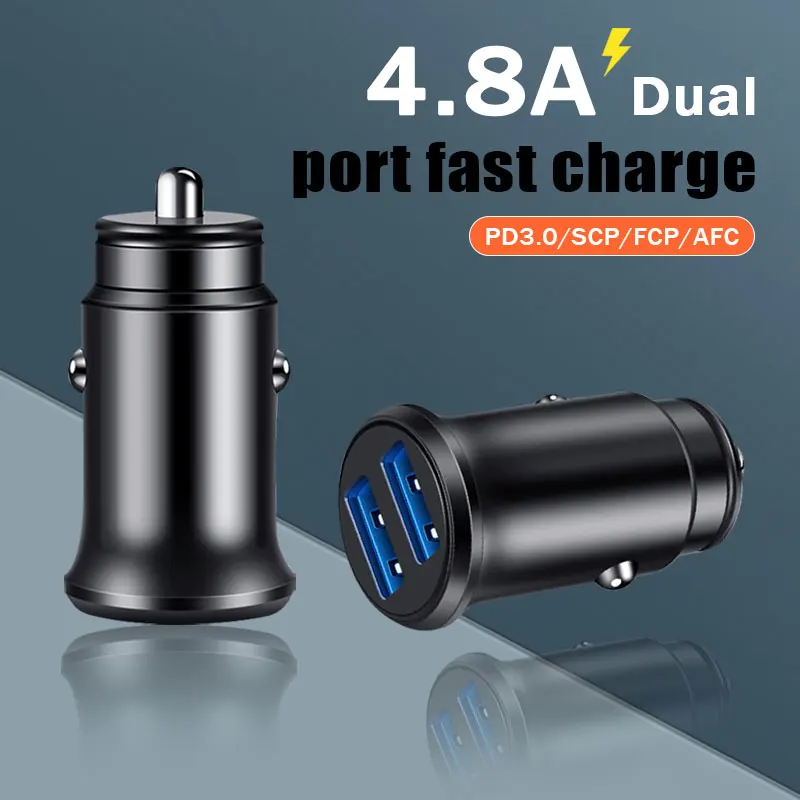 

Cigarette Lighter Car Charger Mobile Phone Charger Dual USB Connector 30W Super Fast Charging For IPhone Huawei Xiaomi OnePlus