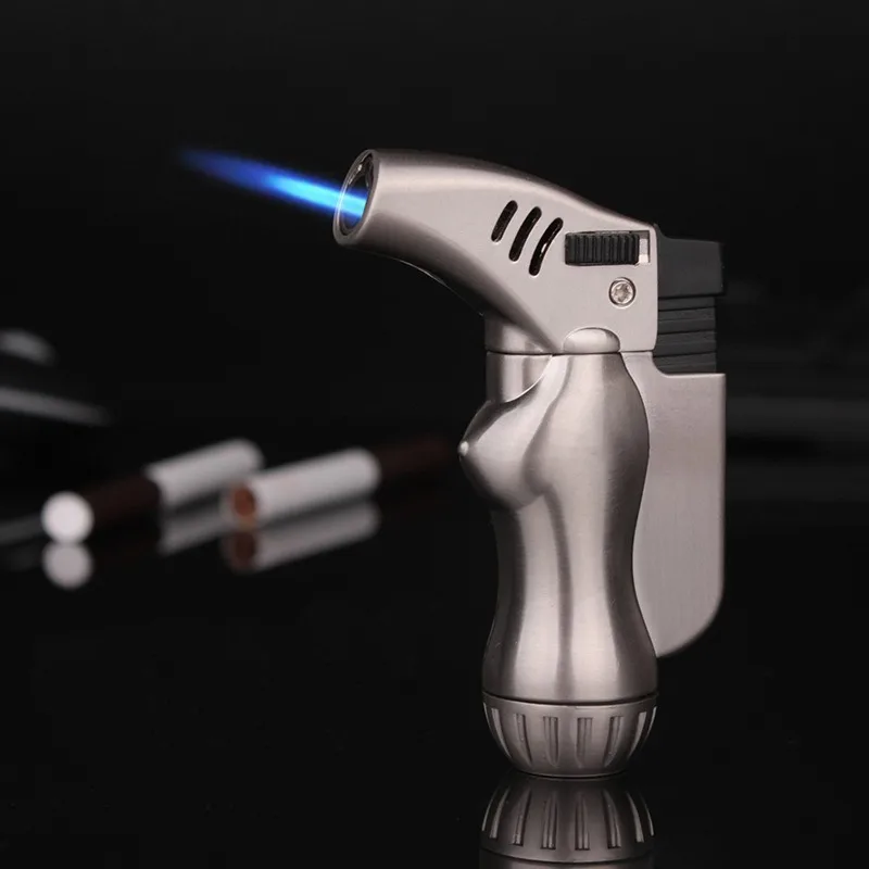 

Portable Windproof Spray Gun Metal Jet Lighter Torch Turbo Gas Butane 1300 C Cigar Cigarettes Pistol Lighter Smoking Accessories