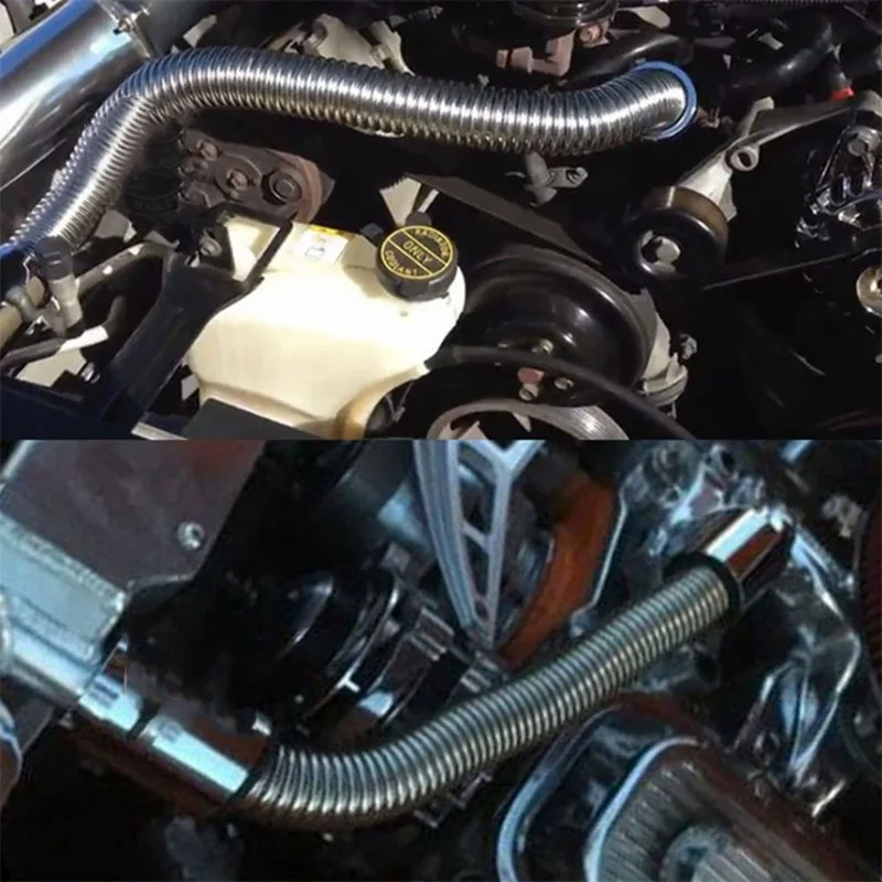 

Stainless Steel Radiator Flex Coolant Water Hose Kit With Caps/Radiator cover Universal