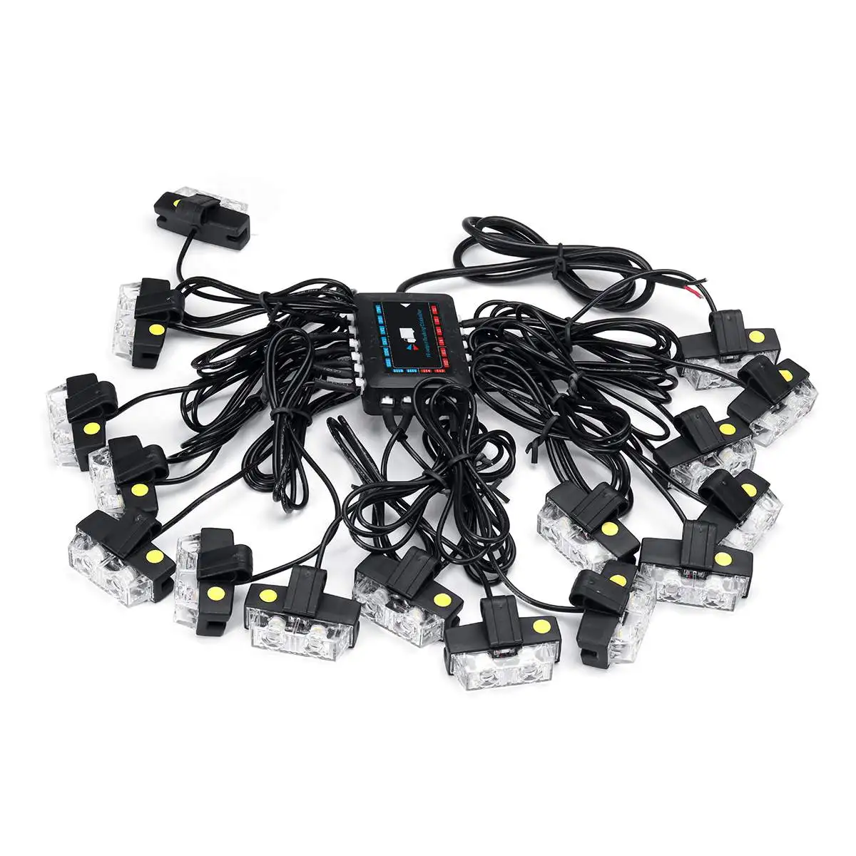 Автомобильная решетка Стробоскопическая световая головка 16 32LED мини вспышка лампа дневного света Предупреждение мигающие сигнальные огни Беспроводное управление