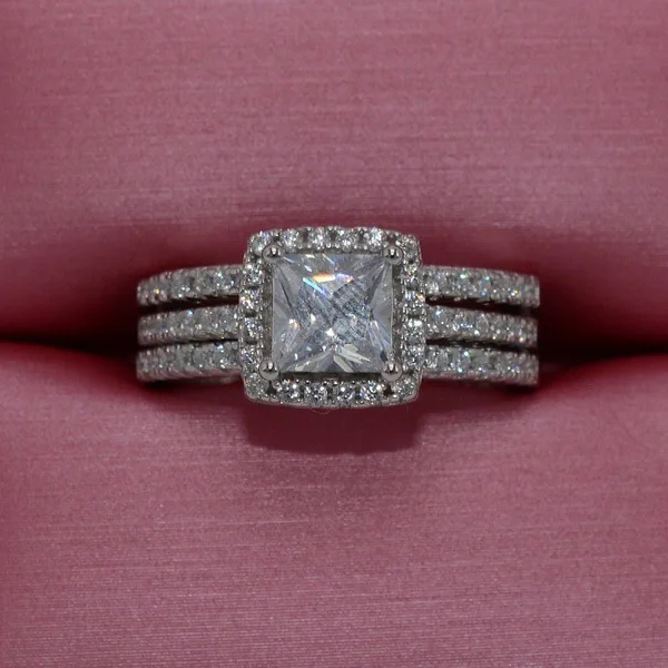 925 Silver Filled Wedding Ring Set For Women silver rings silver ring wedding rings