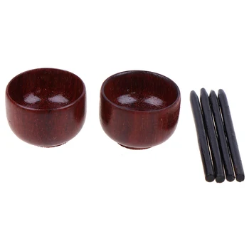 

2pcs/set 1/12 Scale Miniature Dollhouse Chinese Dish Bowl Chopsticks Tableware Set Pretend Play Kitchen Toys