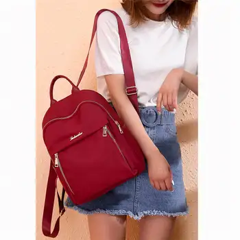 

Women Backpack Casual Zipper School Bag for Teenager Girls Fashion 2019 mochila mujer