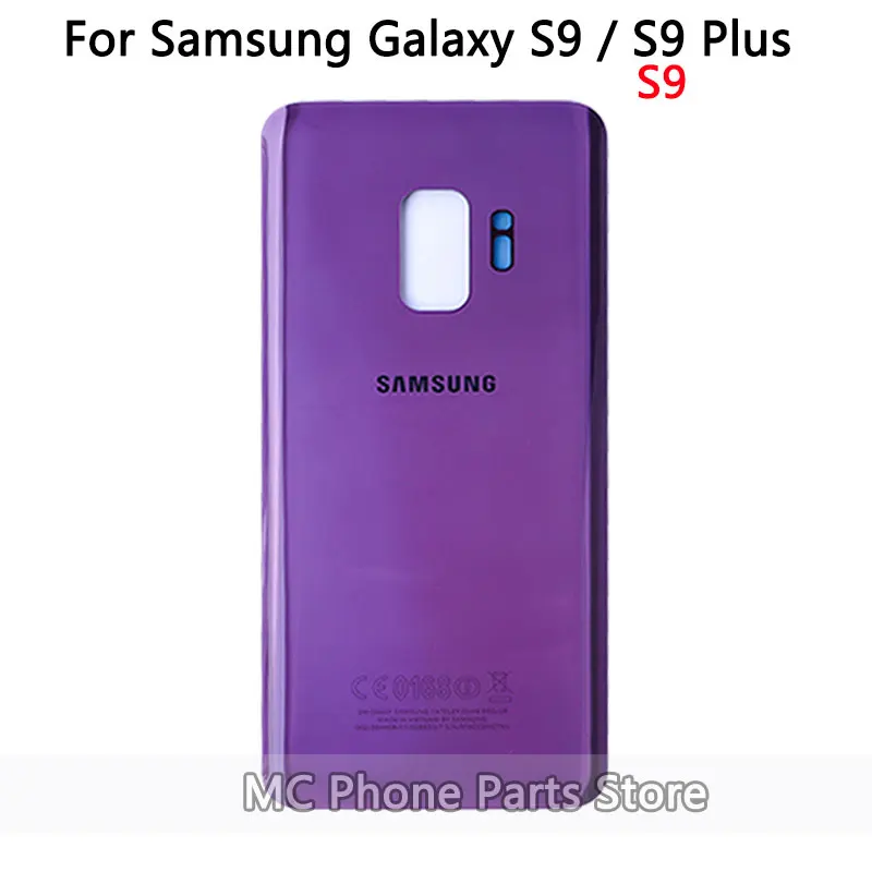 Чехол для samsung Galaxy S9 G960/S9 Plus G965F, задняя крышка для батареи, чехол,, новинка, для S9, задняя крышка, стекло+ наклейка - Цвет: S9 Purple