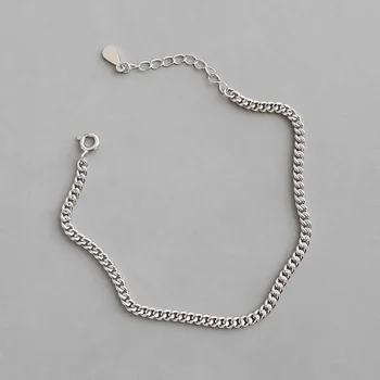 

Real 925 Sterling Silver Bracelet For Women 2020 CHIC simple chain Bracelet Bangler 925 Silver Jewelry pulseras mujer moda