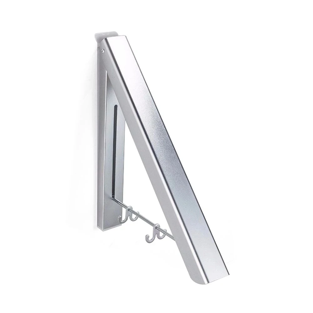 Stendibiancheria Da Parete A Ventosa – Salvaspazio Pieghevole In Alluminio, Per Bagno E Balcone (Grigio, 1/2/3 Sezioni)