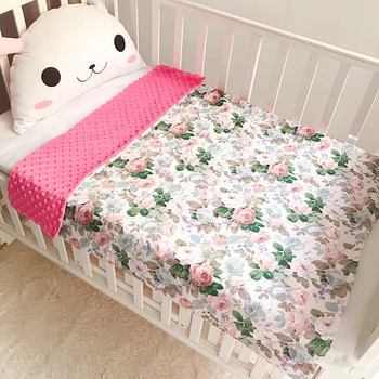 

Newborn Month Blanket Muslin warp Swaddle Baby Blanket Cotton Velvet Lining kids Bedding 110*80cm