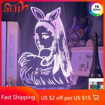 

Celebrity Singer Ariana Grande Night Light Led Touch Sensor Color Changing Nightlight for Fans Gift Adult Night Lamp Bedroom