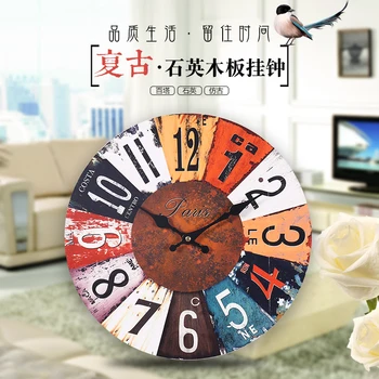 

Nordic retro wall clock living room home art personality simple creative wall clocks home decor WJ021818