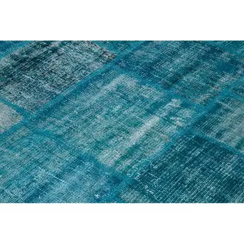 

174x240 Cm Turquoise Handmade Patchwork Rug-6x8 Ft
