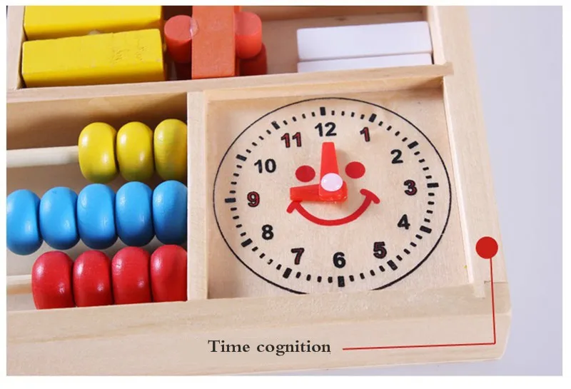 Math Toys Multifunction Abacus Clock Cognition Counting Wooden Montessori Mathematical Educational Parent-child Baby Children