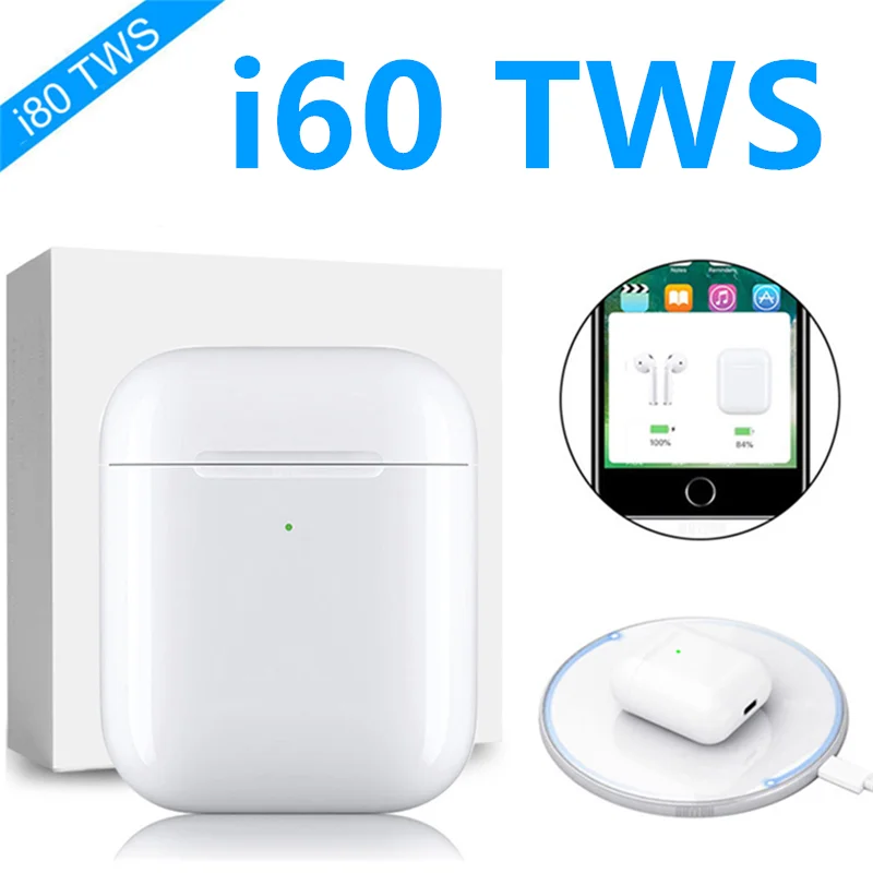 

New i60 TWS Wireless Earphone With Reverse magnet Charging Case Bluetooth 5.0 Earbuds Earphone PK i500 i2000 i5000 TWS
