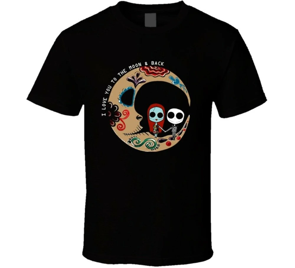 Футболка с надписью I Love You To The Moon And Back Tim Burton хлопковая футболка для мужчин и