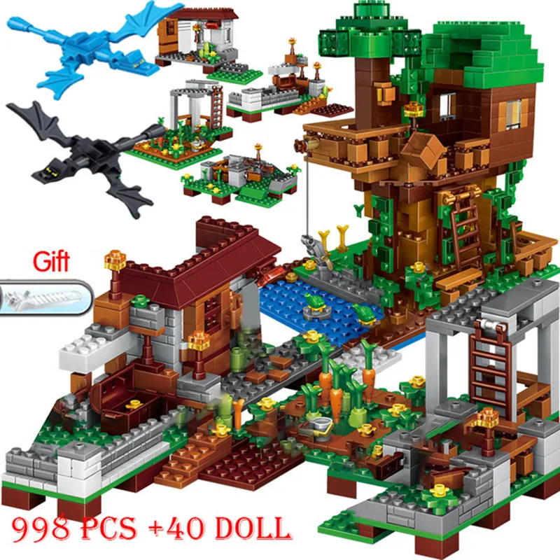 1358pcs Building Blocks Mountain Cave My Worlds Village Warhorse City Tree House With Elevator Bricks Toys Children Gift 1358pcs Building Blocks Mountain Cave My Worlds Village Warhorse City Tree House With Elevator Bricks Toys Children Gift