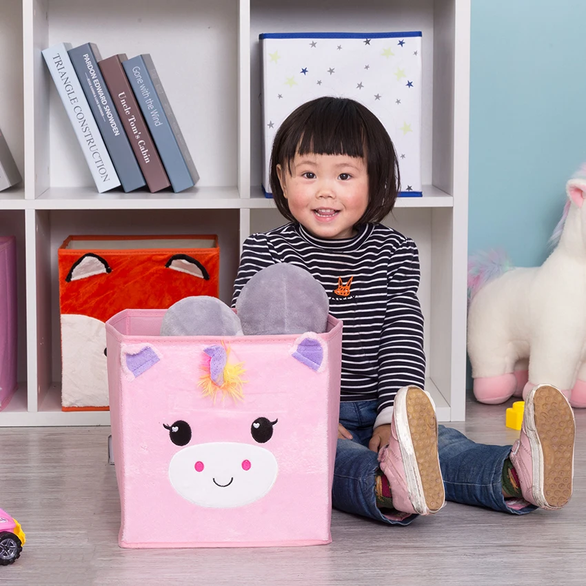 Description Picture 6 of itemFolding Non-Woven Fabric Kid's Toy Storage Box 3D Cartoon Animal Children Toys Storage Basket Closet Organizer Book Clothes Bins