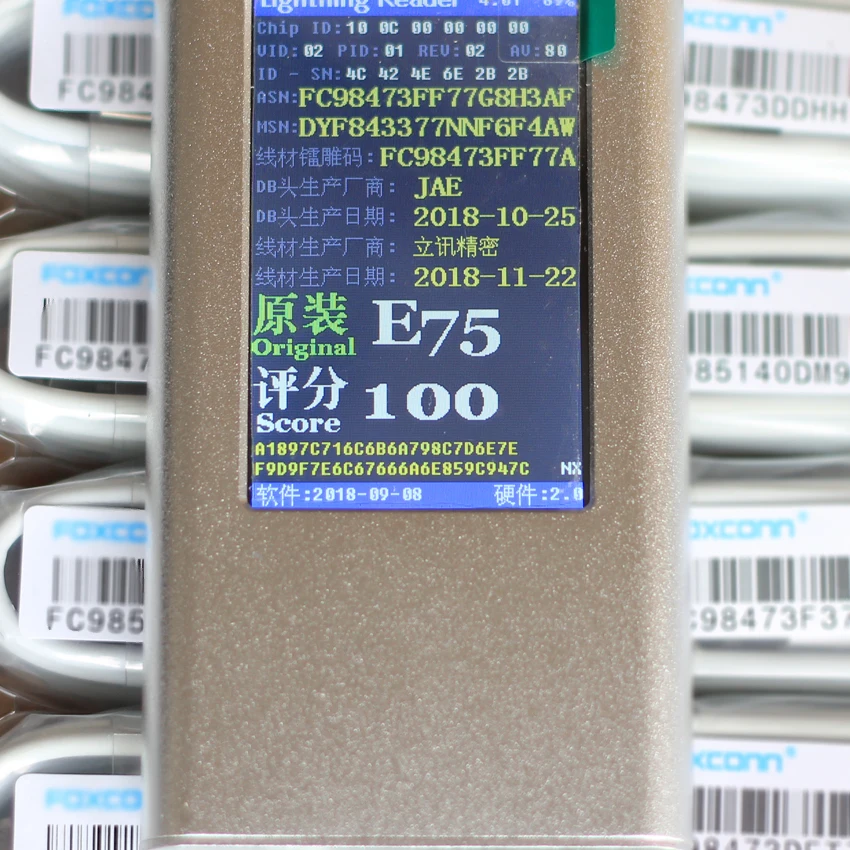 1 м/3 фута оригинальное качество подлинный E75 чип 8ICs usb кабель для зарядки USB кабель для передачи данных для iPh 5 6 7 8plus X XR 10 шт./лот