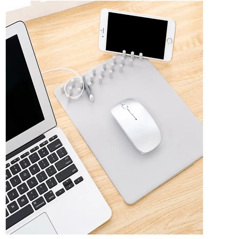 Solid Gray Fashionable And Practical Design Office Waterproof Office Mouse Mat Storage Products Game Mouse Pad