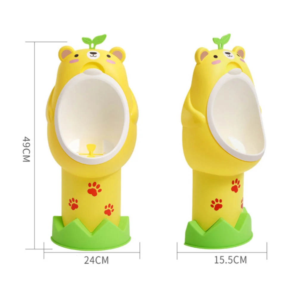 

1pc Children Cartoon Animal Pattern Standing Potty Toilet Urinal Potty Adjustable Training Boy Pee Trainer for Boys (Yellow)