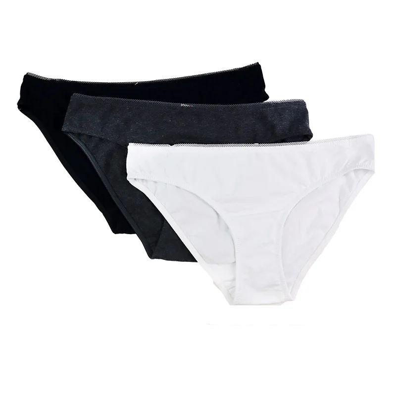 

Women's OrganicÂ Cotton Panties Female Mid-waist Slip Briefs Underwear Plus Size Pantys Lingerie 3pcs/Set