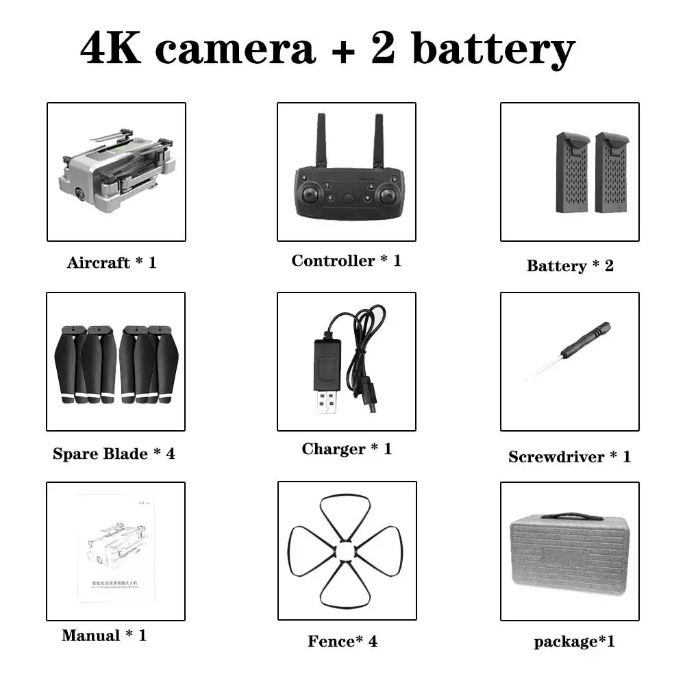 4k 2 battery SHAREFUNBAY Дрон gps 4K HD камера 5G wifi FPV Дрон ESC камера высота держать полет в течение 20 минут Расстояние управления 500 м - Цвет: 4k 2 battery